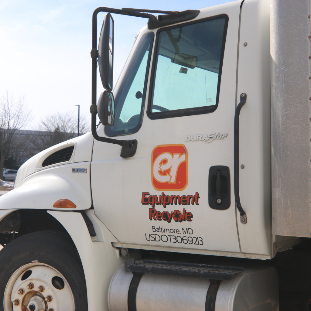 Equipment Recycle truck used for facility cleanout services and equipment removal in Baltimore